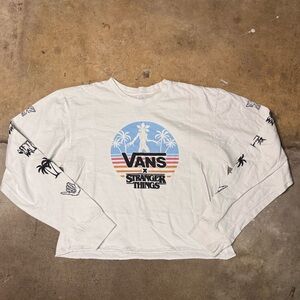 Vans x Stranger Things White Cropped Long Sleeve